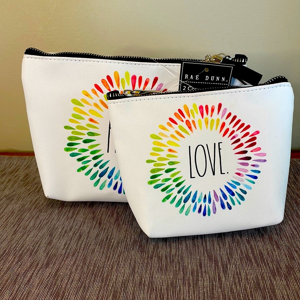 NWT Rae Dunn Set of 2 Cosmetic Bags